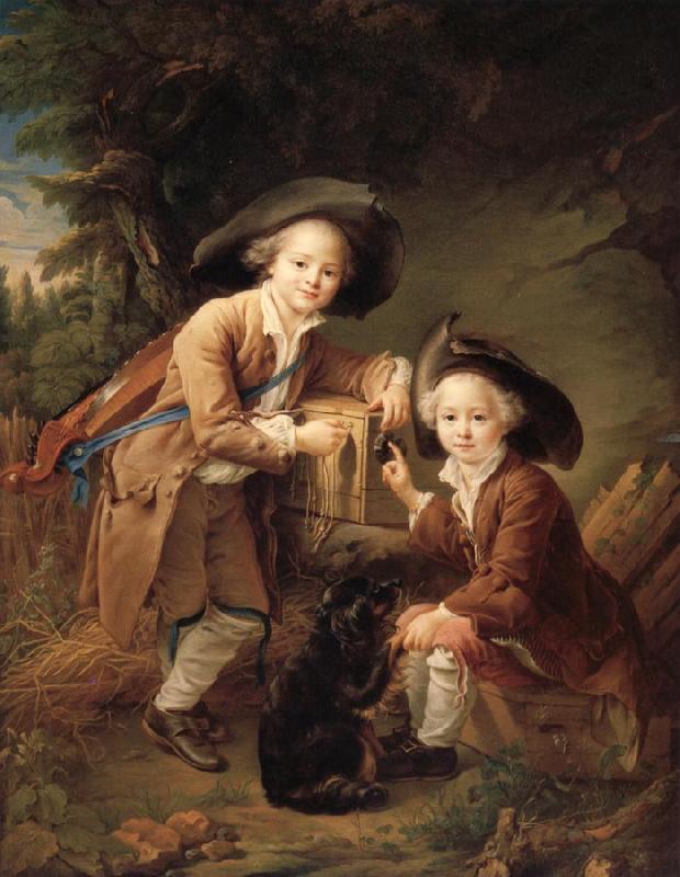 Francois-Hubert Drouais The Comte and chevalier de choiseul as savoyards oil painting picture
